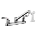 Kitchen King Classic Two Handle Chrome Kitchen Faucet with Side Sprayer Included KI2514224